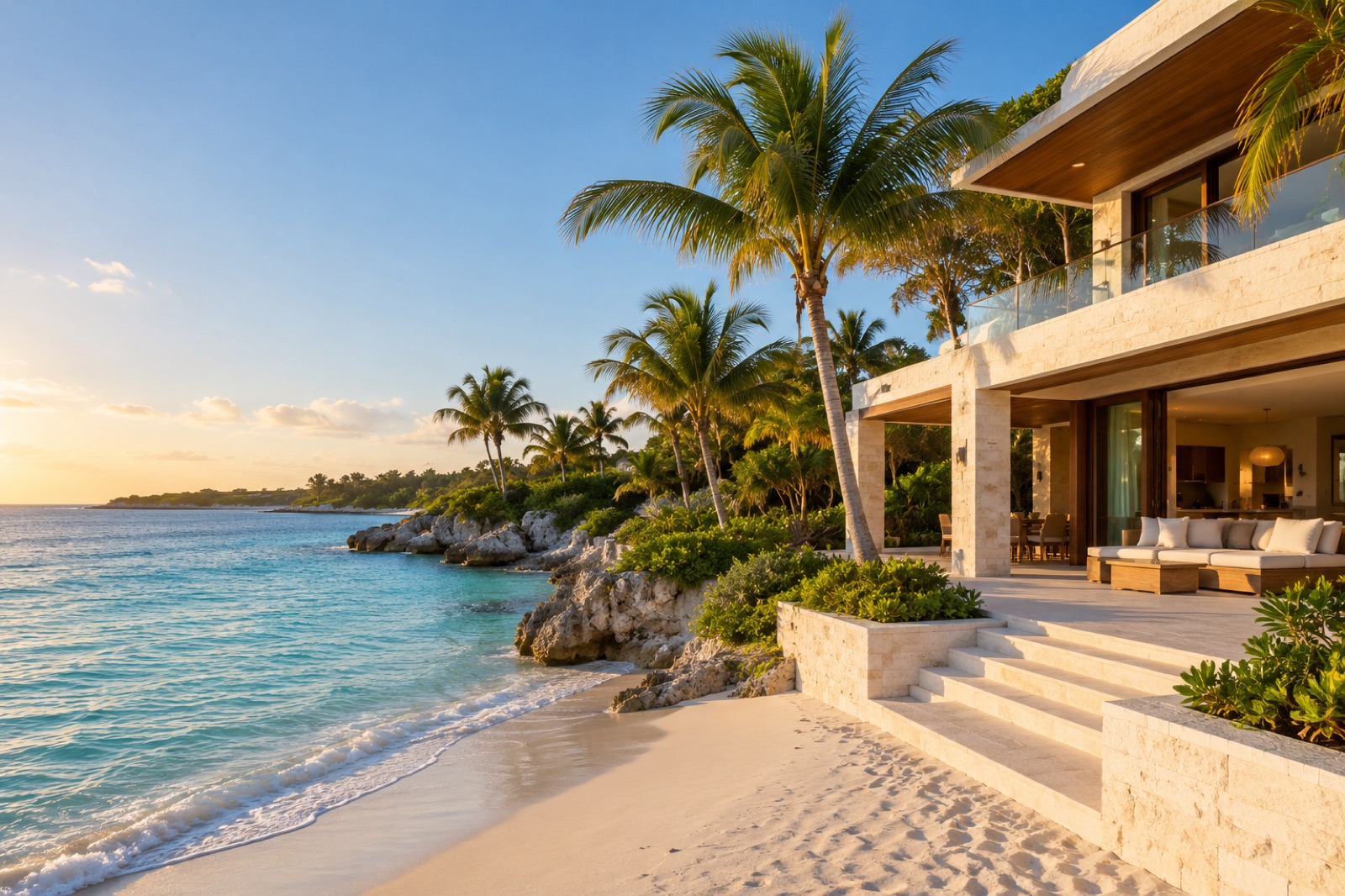 A modern Cayman home beside the Caribbean